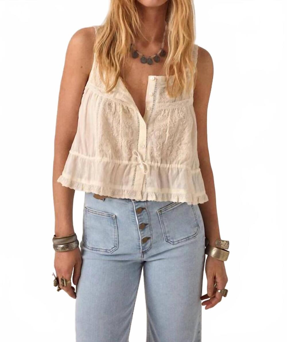 NEW MAISON HOTEL constanza lace crop top in ivory